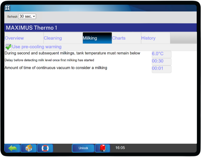 Dairy Thermograph (TTR) - MAXIMUS Thermo – Milking Report